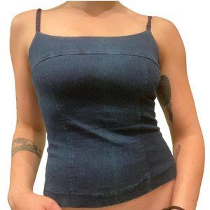 Vintage late 90s forever 21 corset style bustier denim top!